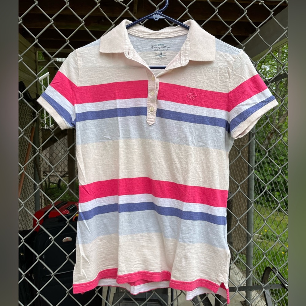 Tommy Hilfiger Pink Striped Polo